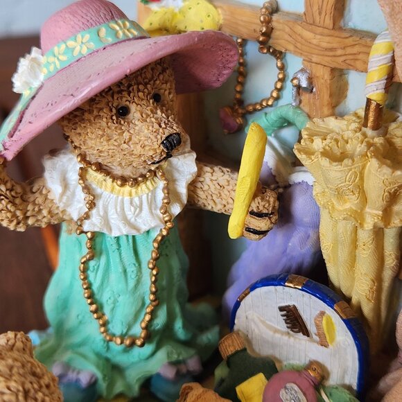 Charming Very Detailed Teddy Bear Porcelain Bookends Nursery or Girls Room Decor - Picture 6 of 16